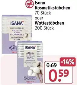 Rossmann Isana Kosmetikstäbchen oder Wattestäbchen Angebot
