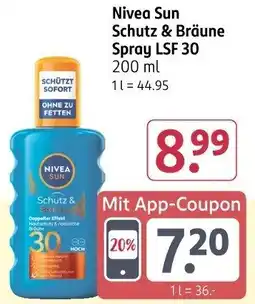 Rossmann Nivea Sun Schutz & Bräune Spray LSF 30 Angebot