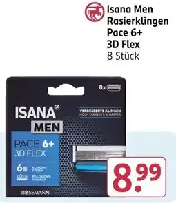 Rossmann Isana Men Rasierklingen Pace 6+ 3D Flex Angebot