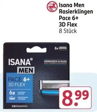 Rossmann Isana Men Rasierklingen Pace 6+ 3D Flex Angebot