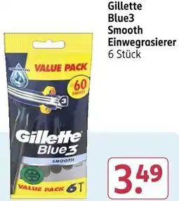 Rossmann Gillette Blue3 Smooth Einwegrasierer Angebot