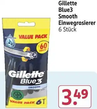Rossmann Gillette Blue3 Smooth Einwegrasierer Angebot