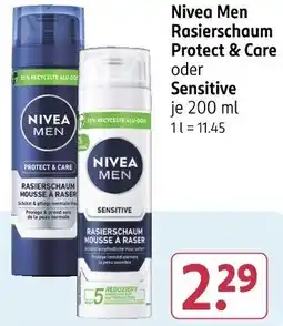 Rossmann Nivea Men Rasierschaum Protect & Care oder Sensitive Angebot