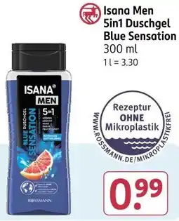 Rossmann Isana Men 5in1 Duschgel Blue Sensation Angebot
