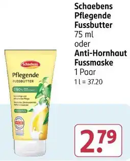 Rossmann Schaebens Pflegende Fussbutter oder Anti-Hornhaut Fussmaske Angebot