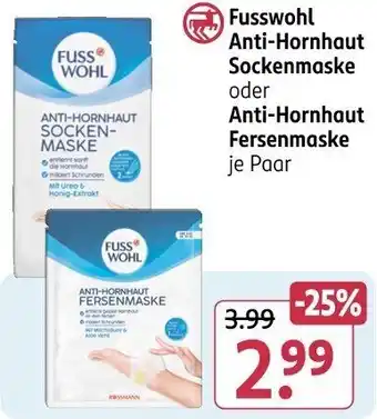 Rossmann Fusswohl Anti-Hornhaut Sockenmaske oder Anti-Hornhaut Fersenmaske Angebot