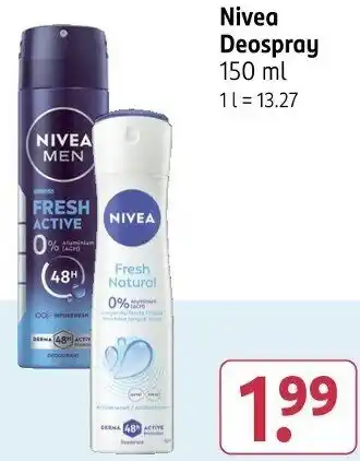 Rossmann Nivea Deospray Angebot