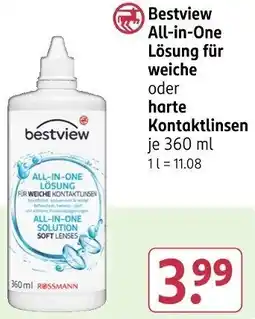 Rossmann Bestview All-in-One Lösung für weiche oder harte Kontaktlinsen Angebot