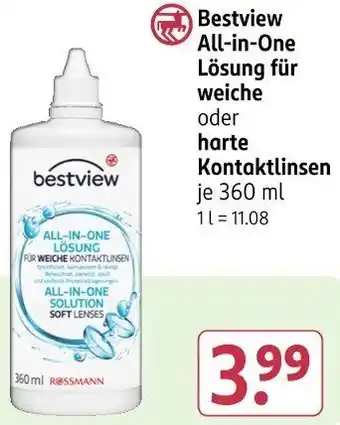 Rossmann Bestview All-in-One Lösung für weiche oder harte Kontaktlinsen Angebot