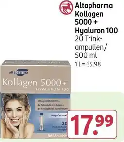 Rossmann Altapharma Kollagen 5000+ Hyaluron 100 Angebot