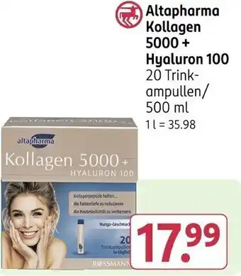 Rossmann Altapharma Kollagen 5000+ Hyaluron 100 Angebot