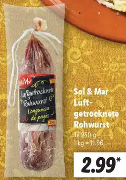 Lidl Sol & Mar Luftgetrocknete Rohwurst Angebot