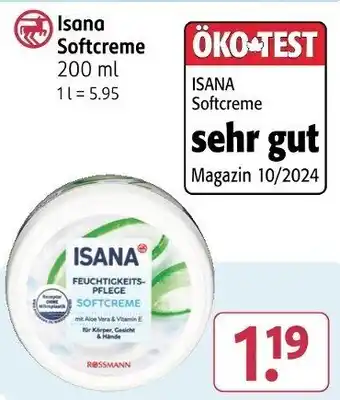 Rossmann Isana Softcreme Angebot