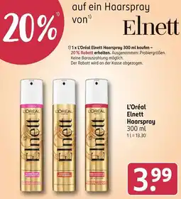 Rossmann L'Oréal Elnett Haarspray Angebot