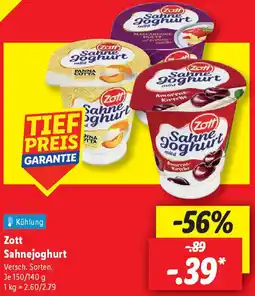 Lidl Zott Sahnejoghurt Angebot