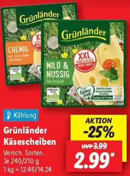 Lidl Grünländer Käsescheiben Angebot