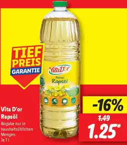 Lidl Vita D'or Rapsöl Angebot