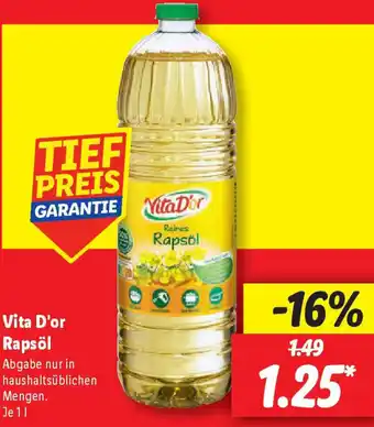 Lidl Vita D'or Rapsöl Angebot