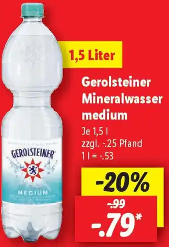 Lidl Gerolsteiner Mineralwasser Angebot