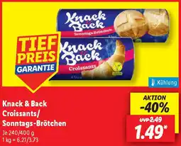 Lidl Knack & Back Croissants/ Sonntags-Brötchen Angebot