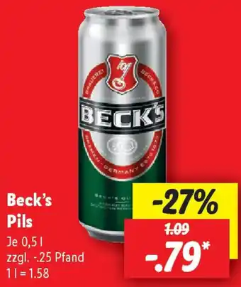Lidl Beck's Pils Angebot