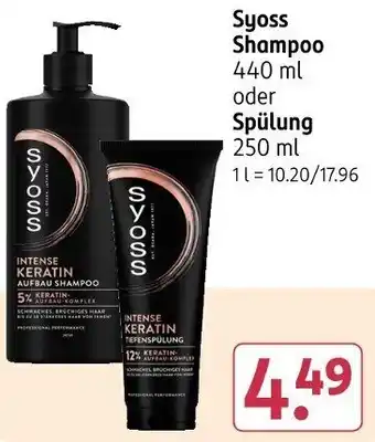 Rossmann Syoss Shampoo oder Spülung Angebot