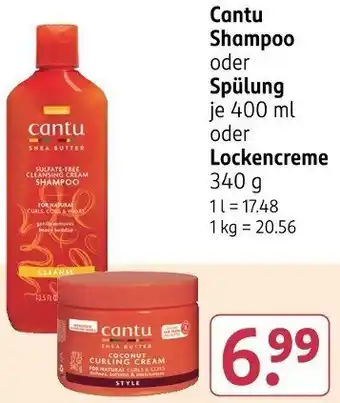 Rossmann Cantu Shampoo oder Spülung oder Lockencreme Angebot