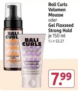 Rossmann Bali Curls Volumen Mousse oder Gel Flaxseed Strong Hold Angebot