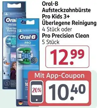 Rossmann Oral-B Aufsteckzahnbürste Pro Kids 3+ Überlegene Reinigung Angebot
