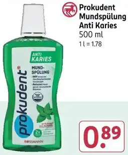 Rossmann Prokudent Mundspülung Anti Karies Angebot