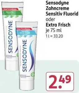 Rossmann Sensodyne Zahncreme Sensitiv Fluorid oder Extra Frisch Angebot