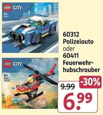 Rossmann LEGO CITY 60312 Polizeiauto oder 60411 Feuerwehrhubschrauber Angebot
