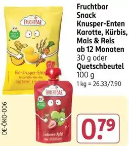 Rossmann Fruchtbar Snack Knusper-Enten Karotte, Kürbis, Mais & Reis Angebot