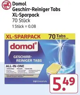 Rossmann Domol Geschirr-Reiniger Tabs XL-Sparpack Angebot