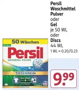 Rossmann Persil Waschmittel Pulver oder Gel oder Discs Angebot