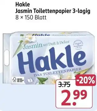 Rossmann Hakle Jasmin Toilettenpapier 3-lagig Angebot