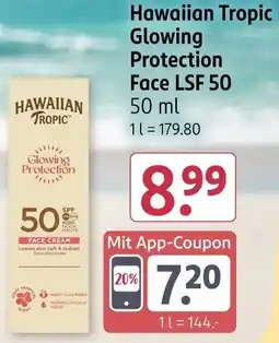 Rossmann Hawaiian Tropic Glowing Protection Face LSF 50 Angebot
