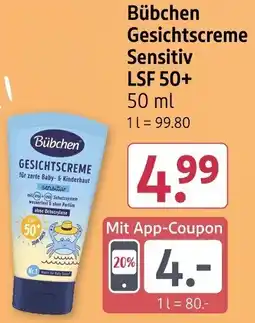 Rossmann Bübchen Gesichtscreme Sensitiv LSF 50+ Angebot