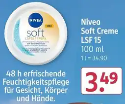 Rossmann Nivea Soft Creme LSF 15 Angebot