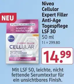 Rossmann Nivea Cellular Expert Filler Anti-Age Tagespflege LSF 30 Angebot