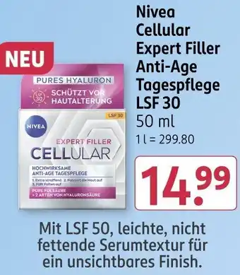 Rossmann Nivea Cellular Expert Filler Anti-Age Tagespflege LSF 30 Angebot