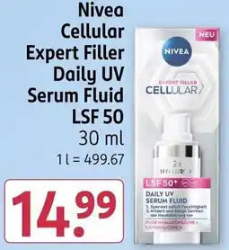 Rossmann Nivea Cellular Expert Filler Daily UV Serum Fluid LSF 50 Angebot