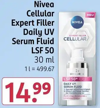 Rossmann Nivea Cellular Expert Filler Daily UV Serum Fluid LSF 50 Angebot