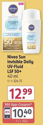 Rossmann Nivea Sun Invisible Daily UV-Fluid LSF 50+ Angebot