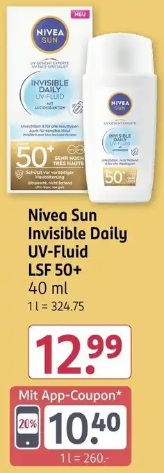 Rossmann Nivea Sun Invisible Daily UV-Fluid LSF 50+ Angebot