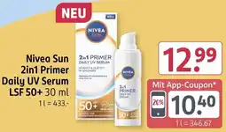 Rossmann Nivea Sun 2in1 Primer Daily UV Serum LSF 50+ Angebot