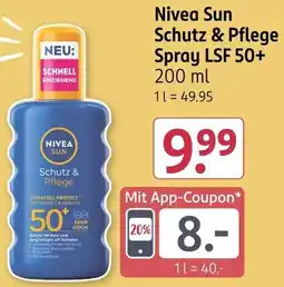Rossmann Nivea Sun Schutz & Pflege Spray LSF 50+ Angebot