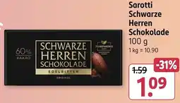 Rossmann Sarotti Schwarze Herren Schokolade Angebot