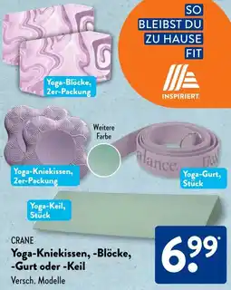 Aldi Süd CRANE Yoga-Kniekissen, Blöcke, Gurt oder Keil Angebot