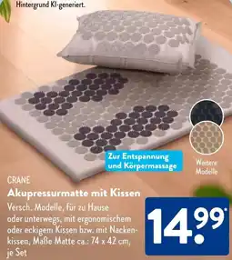 Aldi Süd CRANE Akupressurmatte mit Kissen Angebot